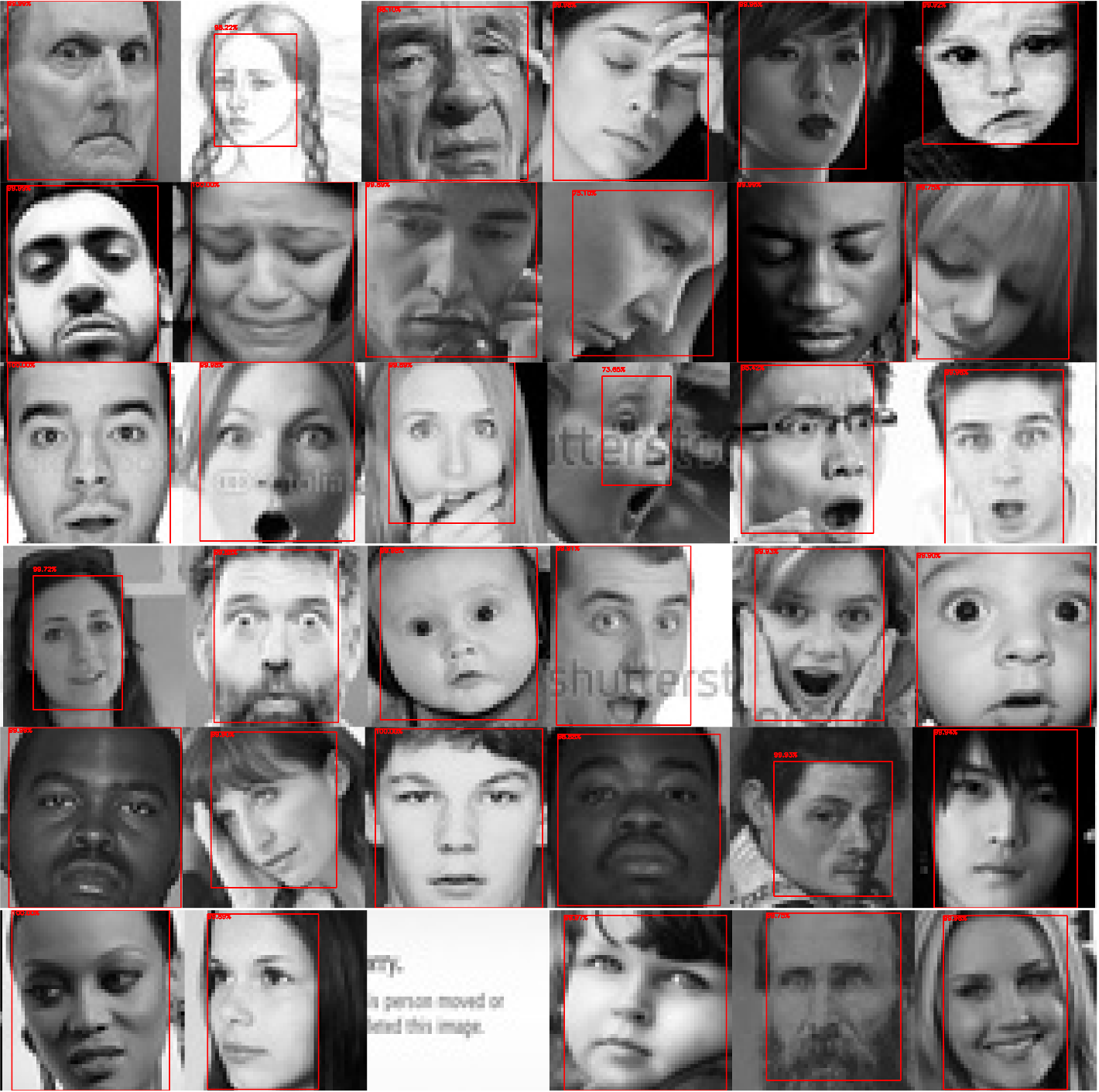 example of facial detection model to exclude non-faces from the dataset